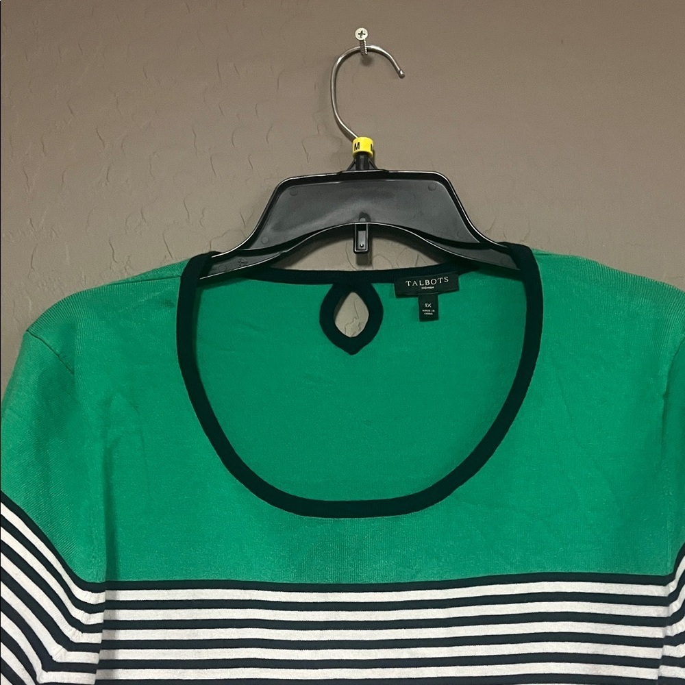 Talbots Green Striped Women's Sweater - Picture 5 of 7
